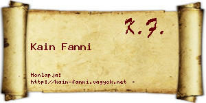 Kain Fanni névjegykártya